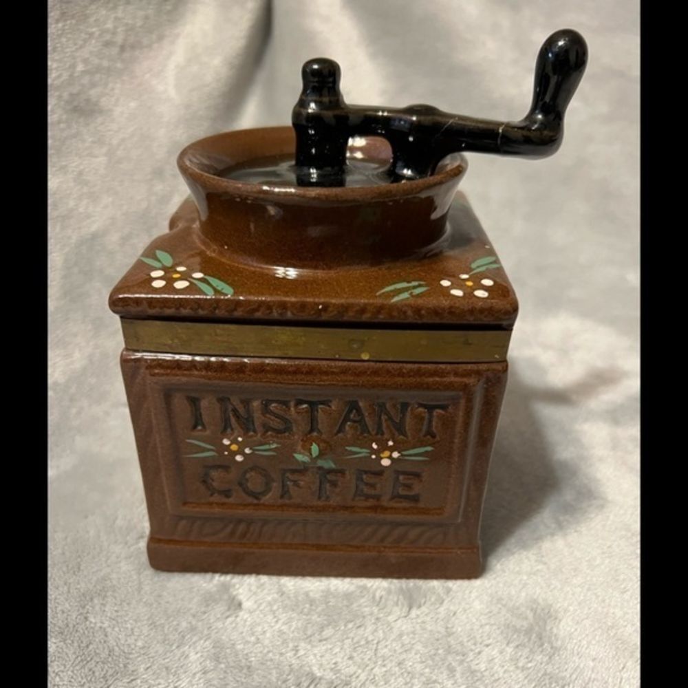 Vintage 'instant coffee' container‎ faux grinder Lipper & Mann Creations